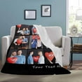 thumbnail image 4 of Personalized Blanket with Photo Text Custom Photo Blankets Customized Photos, Picture Blanket Gifts for Family and Friends on Christmas Wedding Mothers Day, Father Day Blankets, 4 of 5