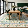 thumbnail image 3 of SORONO KATE 10'x14' Floral Area Rugs for Living Room, Machine Washable Oriental Vintage Distressed Non Slip Soft Indoor Area Carpet, Cream, 3 of 7