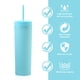 thumbnail image 5 of Toystoory Botella de agua de 16OZ, vaso de paja esmerilado de plástico de 2 capas, bebida portátil, taza de té de la leche, soporte para café y jugo Mostrada Azur NO8 Toystoory HA007950-10B, 5 of 6