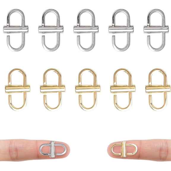 Chain Strap Shortener, 10 PCS Adjustable Metal Buckles Purse Strap Chain Clip Chain Shortener for Daily Replacement and Use, Gold and Silver