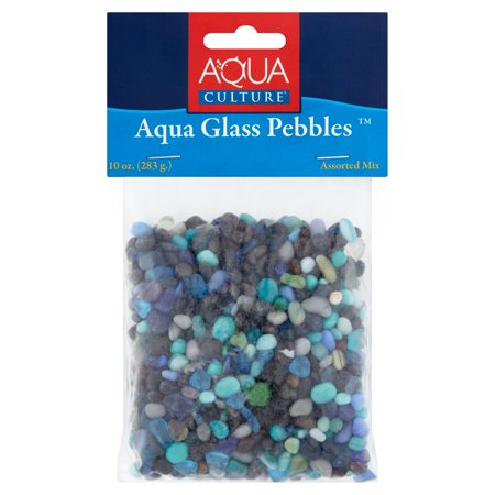 Aqua Culture Assorted Mix Aqua Glass Pebbles, 10 oz