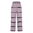 thumbnail image 4 of Timegard Womens Plus Size Pants Striped Straight Leg Elastic Waist Lounge Pants with Pockets Fall Travel, 4 of 5