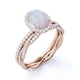 thumbnail image 4 of JeenMata Anillo de Bodas Antiguo de 1,50 Uds con Ópalo de Fuego de Talla Ovalada y Moissanita Engastado en Oro Rosa de 18 K sobre Plata, 4 of 6