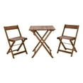 thumbnail image 1 of Linon Rey 3 Piece Acacia Wood Foldable Square Indoor Outdoor Bistro Set in Brown, 1 of 14
