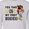 thumbnail image 4 of Inktastic Yes, this IS my First Rodeo- cowgirl in hat and boots Long Sleeve Youth T-Shirt, 4 of 5