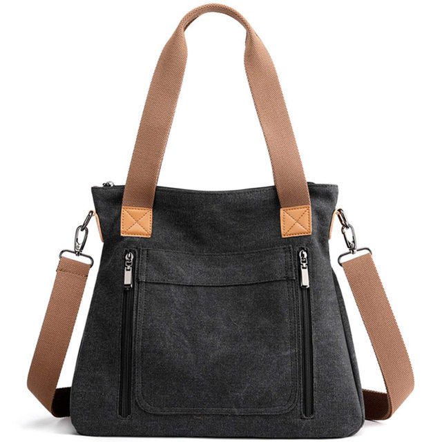 Bolsos de lona para mujer, bolsos de trabajo, bolsos cruzados, estilo vintage, con múltiples bolsillos