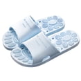 thumbnail image 2 of Naierhg Solid Color PVC Massage Summer Anti-skid Slippers Bathroom Shower Beach Sandal for Home Light Blue, 2 of 8