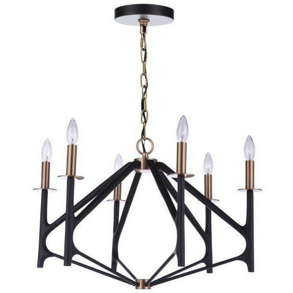 Craftmade 55526 The Reserve 6 Light 27" Wide Taper Candle Style Chandelier - Flat Black /