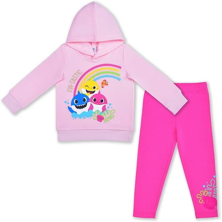 

Baby Shark Daddy Shark and Mommy Shark Girls 2 Piece Hoodie and Legging Set Infant