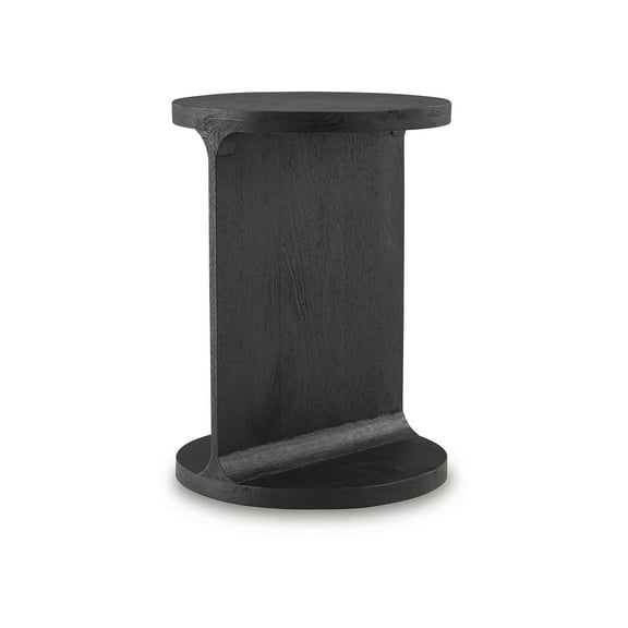 Signature Design by Ashley Adderley Accent Table - Black Mango Wood Finish with Sandblasted Effect