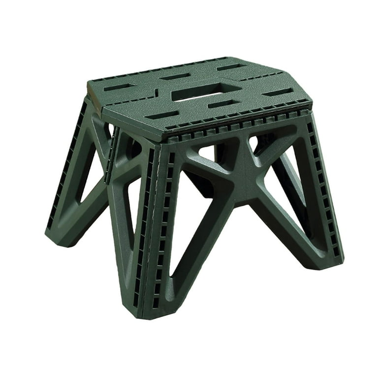 Foldable Step Stool Stepping Stool High Load Bearing Home Step Stool Fishing Chair for Hiking Bedroom Bathroom BBQ Traveling Green