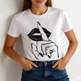 thumbnail image 6 of Womens Tops Funny Graphic Print Short Sleeve Crew Neck T-Shirt Tee White3 S, 6 of 6
