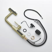 Lefton Pull-Out Waterfall Kitchen Faucet with Temperature Display, Two Water Outlet Modes, Single Hole, Brushed Gold, KF2209-5