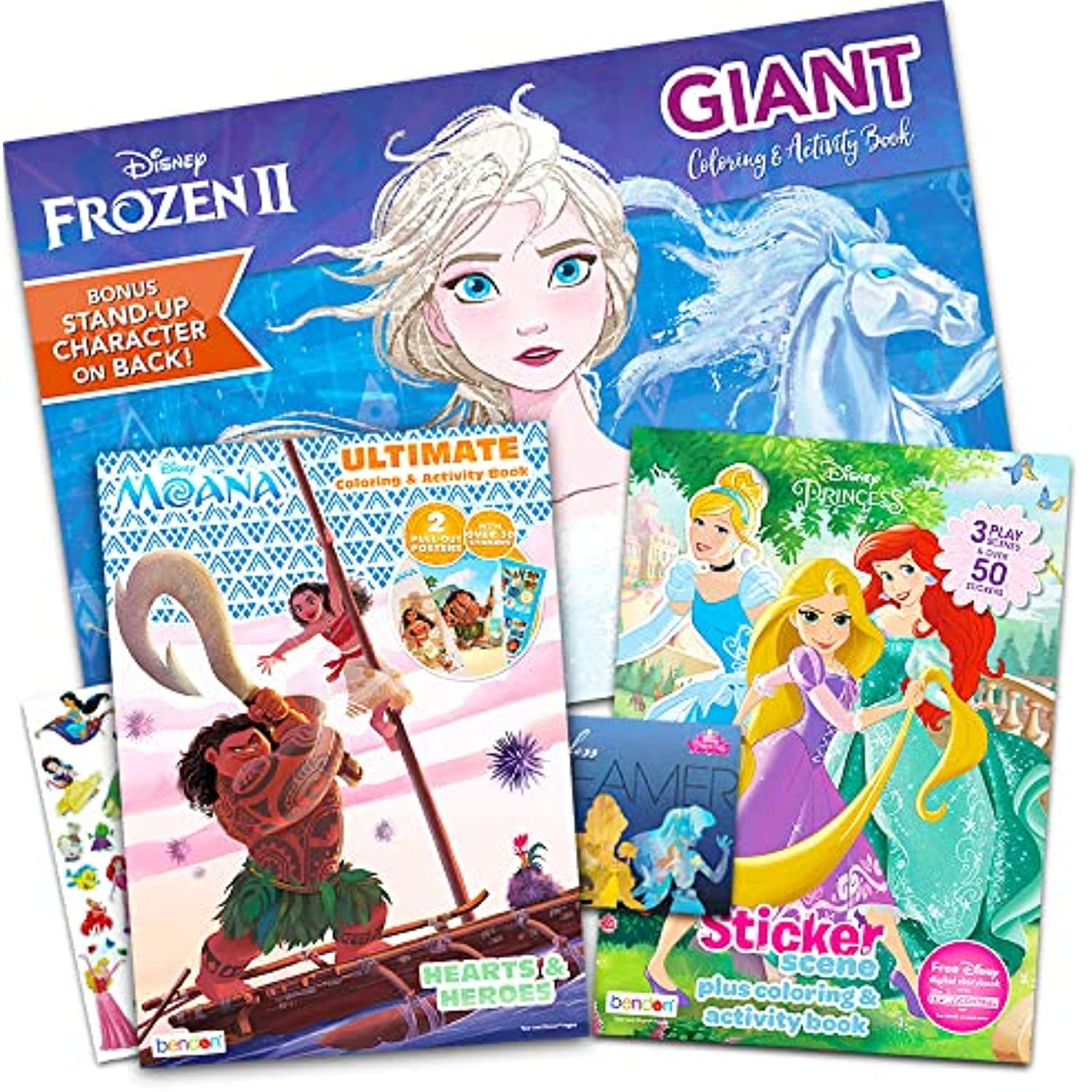 Great Choice Products Disney Princess Coloring Book Activity Bundle-6 Pack  Princess Activities,Stickers And Games