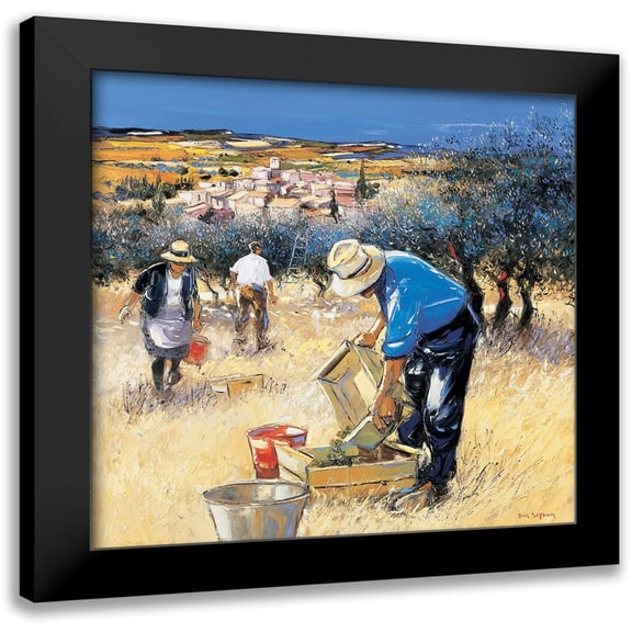 Deymonaz, Andre 12x12 Black Modern Framed Museum Art Print Titled - La cueillette des olives