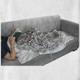 thumbnail image 6 of Hamsa Soft Flannel Fleece Throw Blanket, Hand Drawn Motifs from Middle Eastern Folklore Sketch Style Swirls, Cozy Plush for Indoor and Outdoor Use, 50" x 60", Dark Brown and White, by Ambesonne, 6 of 6
