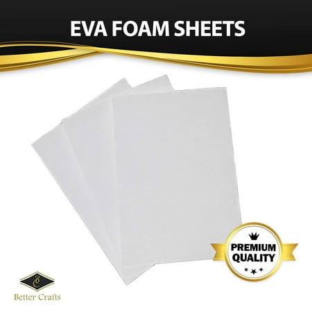 White EVA Foam Sheet, 9 inch x 12 inch, 6 mm- Extra Thick! Great for Crafts! (Pack Of 4)
