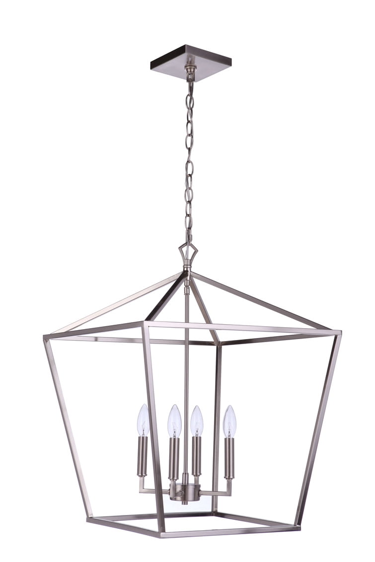 Craftmade 56336-BNK Flynt Ii 4 Light 20" Wide Taper Candle Style Chandelier - Nickel