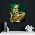thumbnail image 4 of Shiartex Green and Gold Wall Decor - Emerald Green Bathroom Decor Gold Tropic Plant Canvas Wall Art Green Vintage Room Decor Pictures Gold Bedroom Wall Decorations for Living Room 16x20 in/12x16 in, 4 of 4