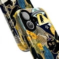 thumbnail image 2 of Artistic Black Cat Collage Phone Case, Vintage Paper, Stars, and Yellow Flowers Design, Unique iPhone Cover for iPhone 17 16 15 14 13 12 11 Pro Plus Mini, 2 of 6