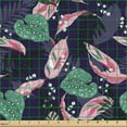 thumbnail image 2 of Ambesonne Summer Fabric by the Yard Upholstery, Abstract Colored Leaves Art, 1 Yard, Seafoam Quartz and Pink, 2 of 5