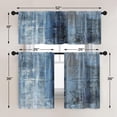 thumbnail image 4 of Blue Kitchen Curtains Grey Window Curtains Valance and Tier Set 36 Inch, Modern Rod Pocket Short Tier Curtain, Abstract Art Small Cafe Curtains for Kitchen Decor, 4 of 6