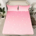 thumbnail image 2 of Castle Fairy Sparkling Stars Print Full Size Sheets 4-Piece for Female Girls,Dreamy Princess Breathable Bed Sheets,Bling Gradient Glitter Lightweight Sheet Sets,Super Cozy Room Decor, 2 of 7