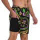 thumbnail image 2 of Balery Mardi Gras3 Bañador para hombre, shorts de playa de secado rápido con entrepierna y forro de compresión-Small, 2 of 6