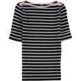 thumbnail image 1 of Ralph Lauren - Camiseta básica a rayas para mujer, color negro, extragrande Ralph Lauren  Camiseta básica, 1 of 2