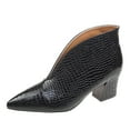 thumbnail image 1 of Bottines pour Femmes Mode Talon Mi-Hauteur Bout Pointu Confortables Automne Hiver Décontractées, 1 of 6