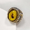 thumbnail image 5 of YYKihy Yellow Amber Ring Handmade Luxury Cut Hollow Personality Retro Engagement Jewelry Gift Women Men, 5 of 5