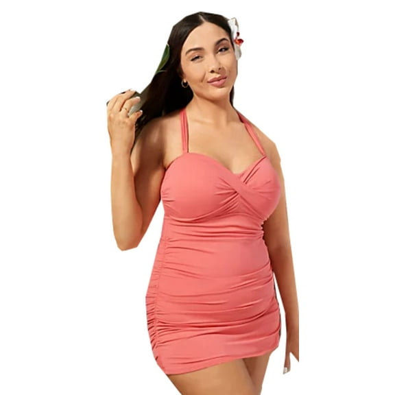 Jantzen Swimwear Vamp Removable Straps Swimdress Swimsuit - Plus Size 18W