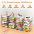 thumbnail image 6 of Makeup Drawer Storage Organizer with 20 Drawers, 4 Set Acrylic Office Desk Organization and Storage, Dustproof Drawer Organizer for Office, Countertop, Bathroom, Bedroom, 6 of 7