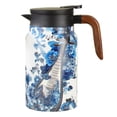 thumbnail image 1 of zhangmingg Large Floral Pattern Teapot with Built In Infuser Detachable Holder and Lid Stainless Steel Home Tableware for Brewing Tea, 1 of 4