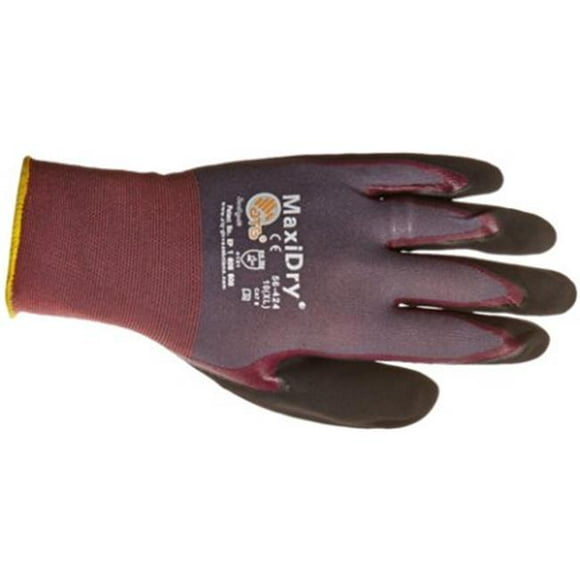 Pip Glove 56-425L Glove Maxidry 0.75 Coat Palm, Purple & Black - Large