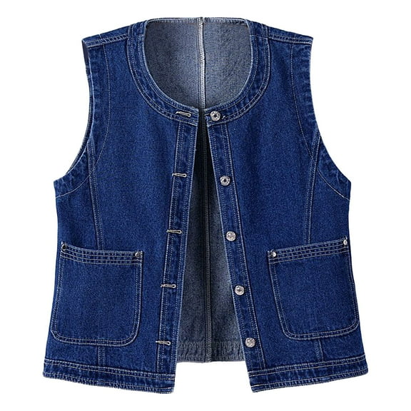 Women's Denim Vest Short, Slim Fit, Korean Version Jacket Vest, High-Quality Denim, for Summer, Business Casual