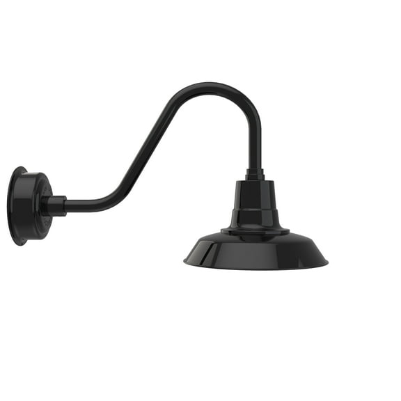 Cocoweb 12 inch Vintage LED Gooseneck Light in Black with Rustic Arm