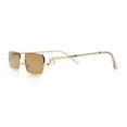 thumbnail image 6 of Luxury Bottom Half Rim Metal Frame Rectangle Fashion Sunglasses Gold - Light Brown, 6 of 8