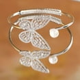 thumbnail image 4 of Crystal Butterfly Pearl Bracelet Bangle for Women, 4 of 5