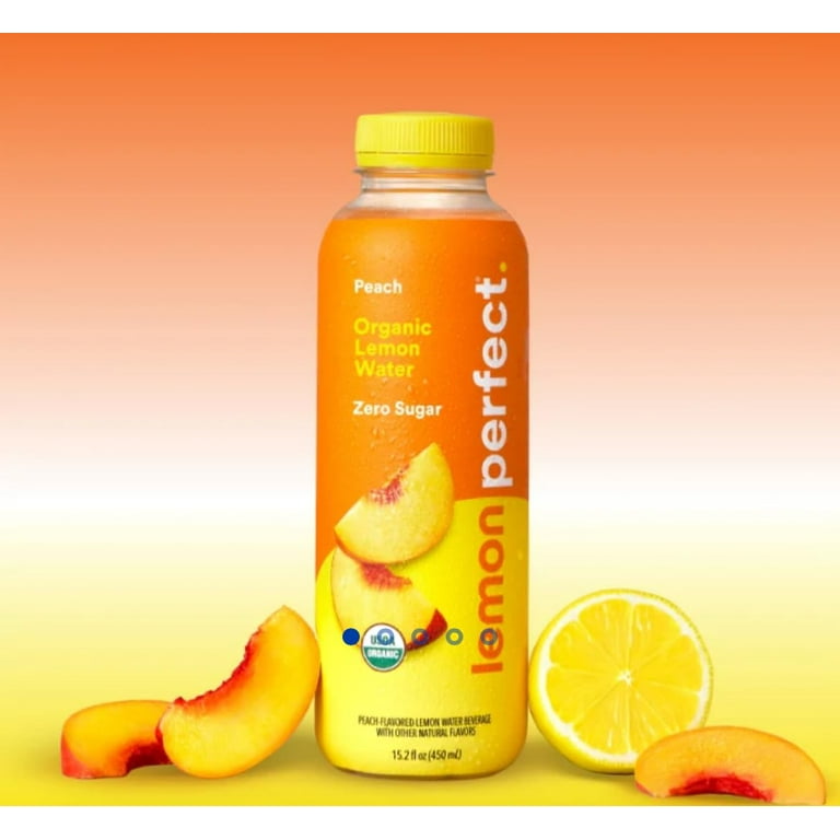 Zero Sugar Organic Lemon Water Variety Pack – 15.2 fl oz Bottles, 15 Count – Peach, Lime, Blueberry, Original