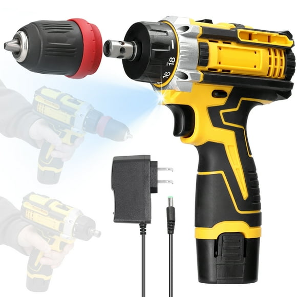 TFixol 12V Cordless Lithium Drill Driver with Dual Bit Storage, Efficient Cooling, and 1300mAh Battery for Home DIY, Furniture Assembly, and Car Repairs