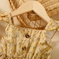 thumbnail image 5 of Mikrdoo Newborn Baby Girls Dress Off The Shoulder 9 Months Girls Floral Print 12 Months Girls For Summer One Piece Layered Dress Yellow, 5 of 7