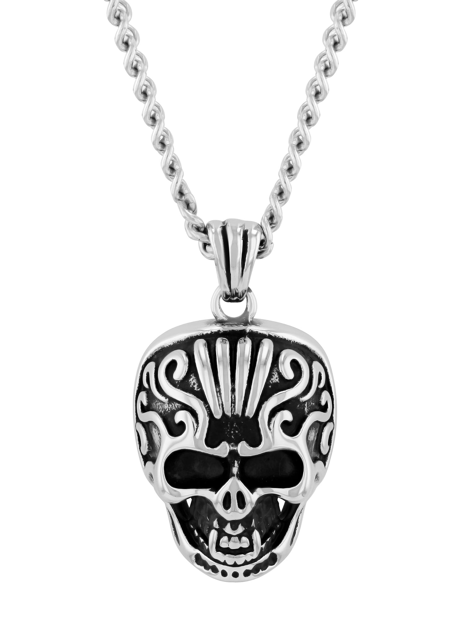 Mens Stainless Steel Skull Relic 