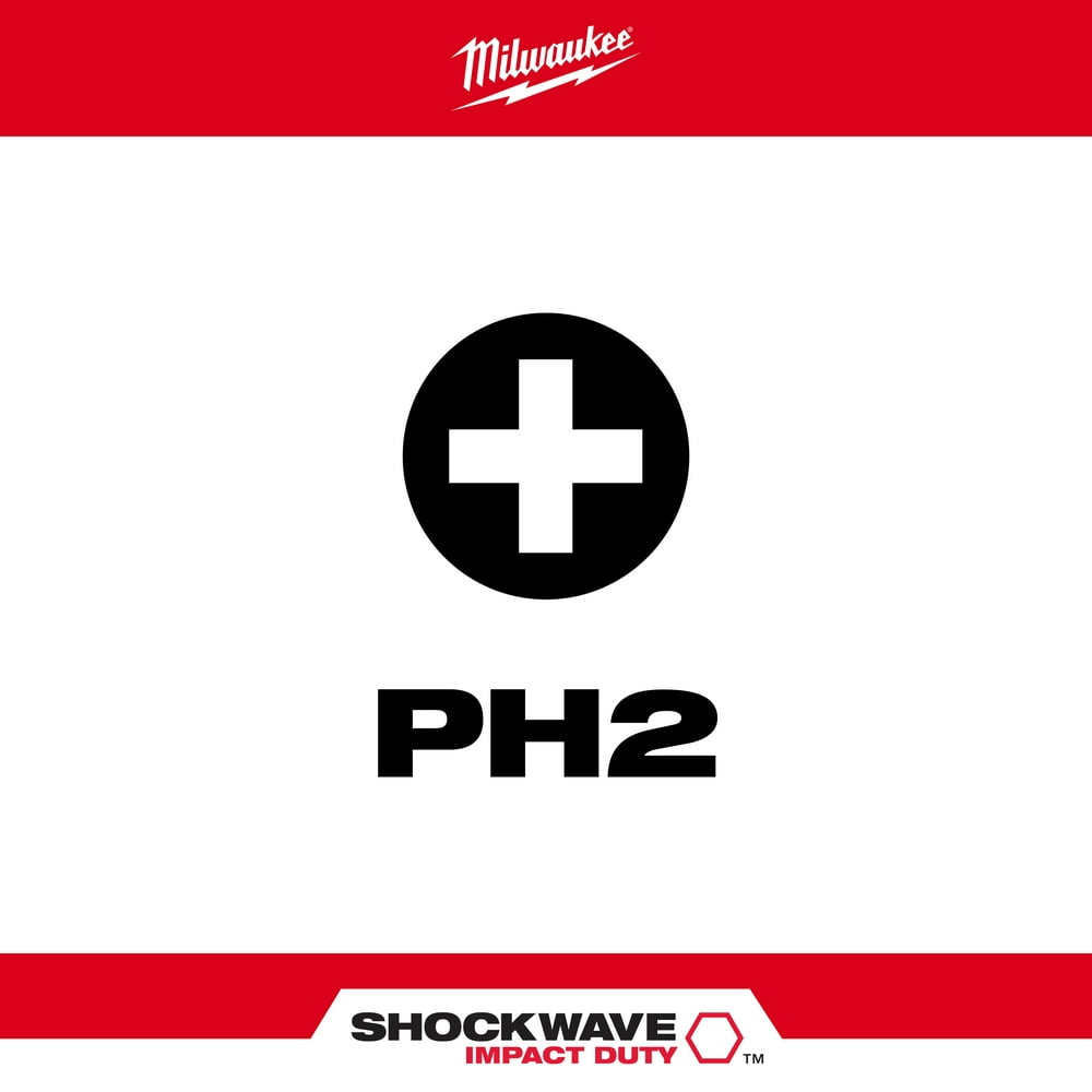 Milwaukee Tool SHOCKWAVE 3-1/2" Impact Phillips #2 Power Bits (25 Pk)
