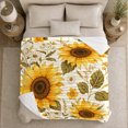 thumbnail image 5 of Sunflowers with Wildflowers, Vintage Botanical Style for Garden Lovers, Rustic Floral Pattern, Warm Flannel Blanket for Sunroom and Bedroom, Mother's Day Gift and Cottage Home Decor, 5 of 9