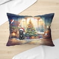 thumbnail image 3 of Merry Christmas Newfoundland Santa Hat Xmas Tree Winter Holiday Pillow Cushion Double Sided Newfie Dog Lover Gifts Throw Pillow - 01013, 3 of 4