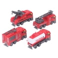 thumbnail image 1 of Fire Truck Toy Set, 1:32 Educational Truck Model Plastic Alloy 4Pcs Easy To Play High Simulation  For Home, 1 of 8