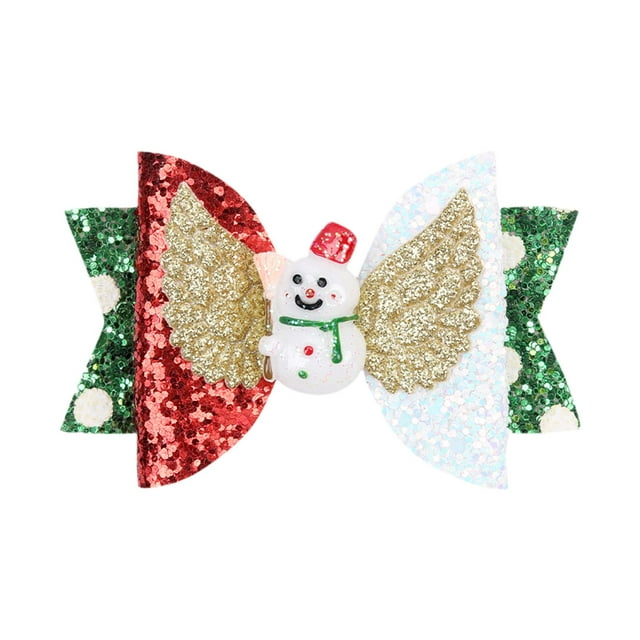 Lazo para el pelo navideño jinwen Muñeco de nieve 5.2 cm x 8.2 cm