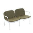 thumbnail image 4 of Miekor Furniture Luna Outdoor Patio PP Loveseat, White Frame with Green Cushion 29139, 4 of 12
