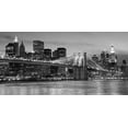 thumbnail image 2 of Anonymous 18x11 White Modern Wood Framed Museum Art Print Titled - Brooklyn Bridge at Night, 2 of 4